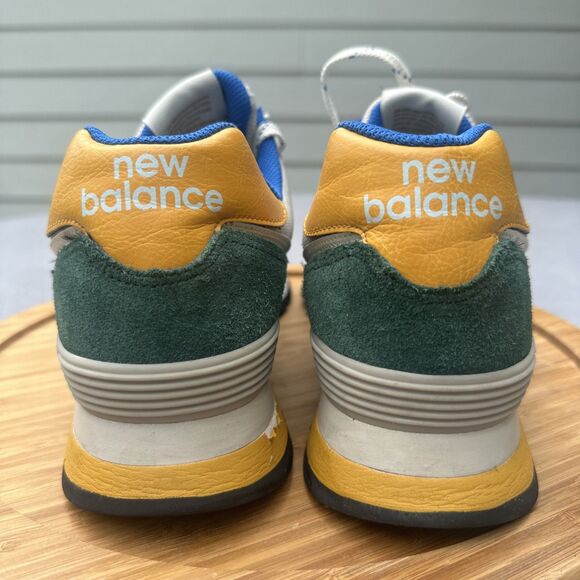 New Balance Green Suede Sneakers with Yellow and Blue Accents - Picture 5 of 9